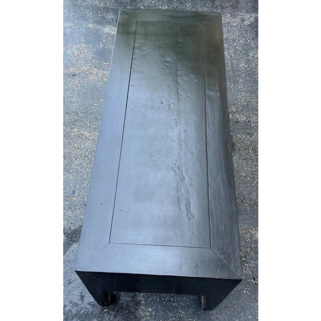 1960s Vintage Asian Black Coffee Table With Drawers For Sale - Image 5 of 12