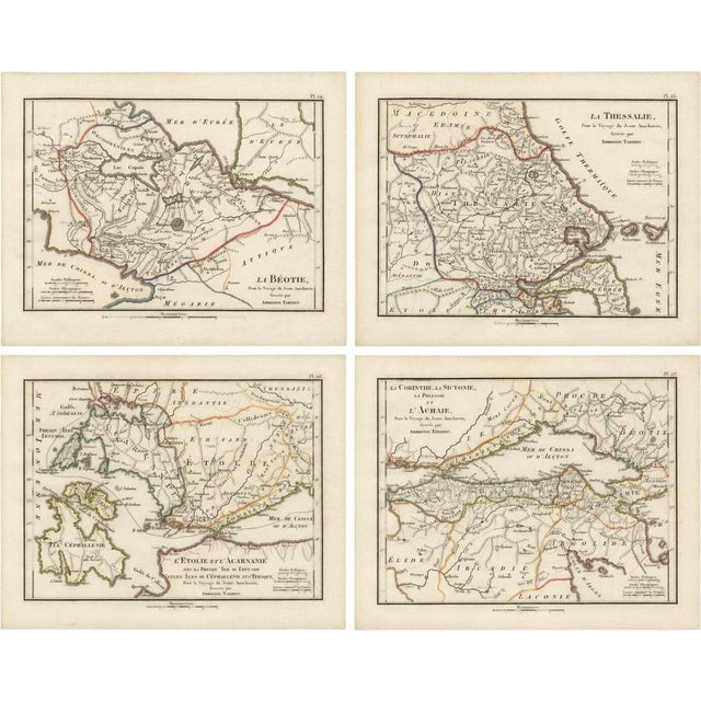 Ancient Greece Maps from Ambroise Tardieu, 1825, Set of 4 For Sale