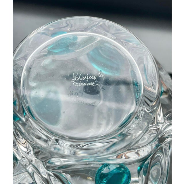 Art Deco Vintage Mid 20th Century Lalique Crystal "Floride" Perfume Bottle & Stopper by Marc Lalique For Sale - Image 3 of 4