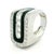 Silver 18k White Gold Diamond & Black Onyx Geometric Ring For Sale - Image 8 of 14