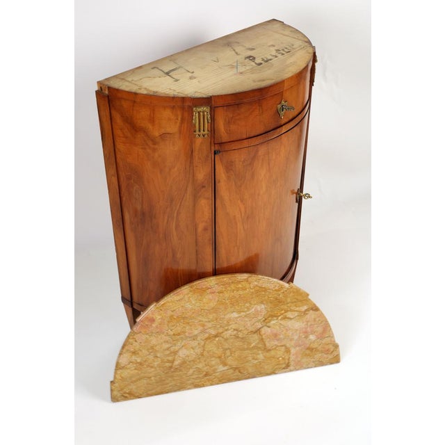 Empire Demi Lune Dresser in Walnut, 1810 For Sale - Image 11 of 12