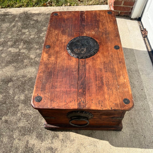 Spanish Antique Mexican Spanish Colonial Wooden Bau’l Chest For Sale - Image 3 of 10