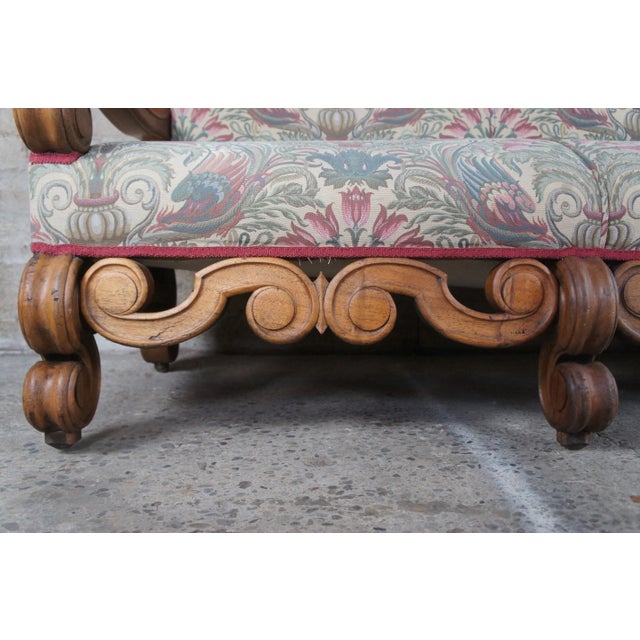 Late 19th Century Antique Spanish Colonial Mahogany Hall Bench Couch Sofa For Sale - Image 6 of 12