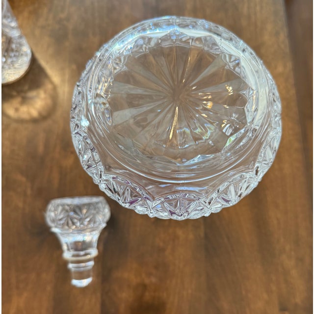 1990s Fascination Cristal De’ Flandre Decanter With Five Cristal D’ Arques Masquerade Glasses For Sale - Image 10 of 18