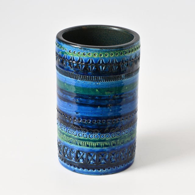 Ceramic Rimini Blu Vase by Aldo Londi for Bitossi, 1960s For Sale - Image 7 of 11
