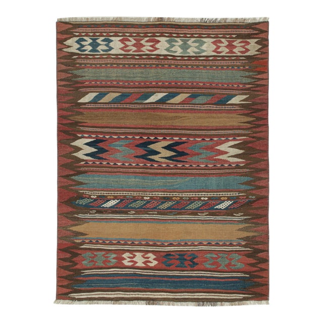 Brown Vintage Persian Bidjar Tribal Kilim in Colorful Geometric Patterns - by Rug & Kilim For Sale - Image 8 of 8