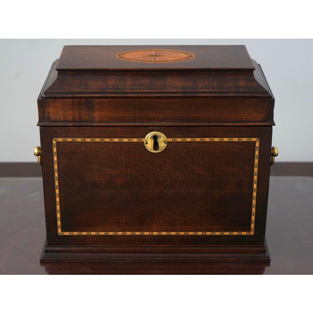 Bartley Inlaid Cherry Decanter Box Set For Sale - Image 4 of 14