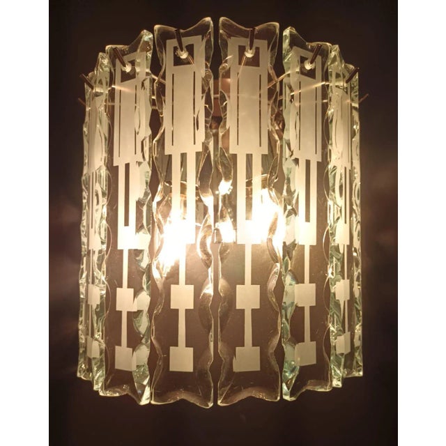 Metal Mid 20th Century Beveled Sconces by Cristal Arte - a Pair For Sale - Image 7 of 11