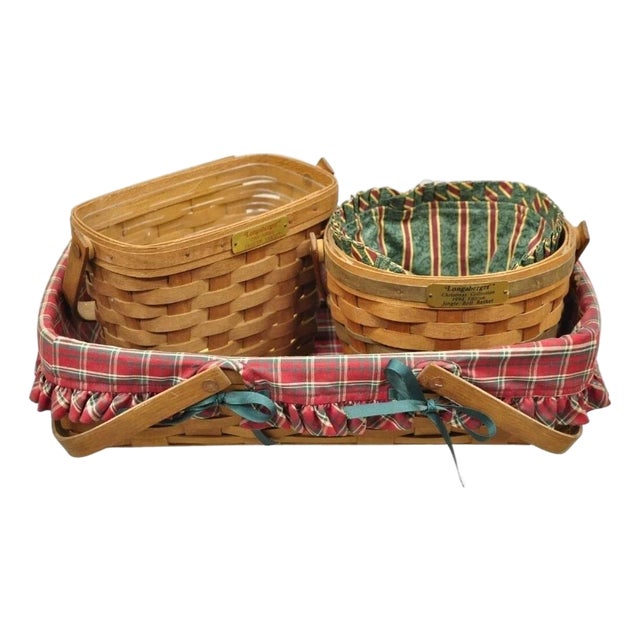Longaberger 1994 Jingle Bell Basket 1995 Dresden Basket 1988 Basket - 3 PCS For Sale