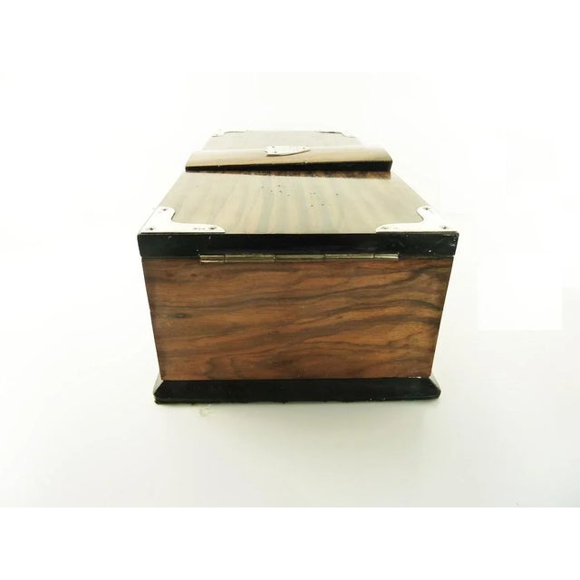 Antique English Cigar Box or Letterbox With Sterling Silver Mounts and Shield For Sale - Image 9 of 10