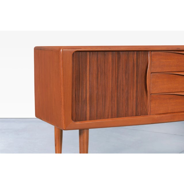 Mid-Century Modern 1960s Danish Modern Teak Tambour Door Credenza For Sale - Image 3 of 12