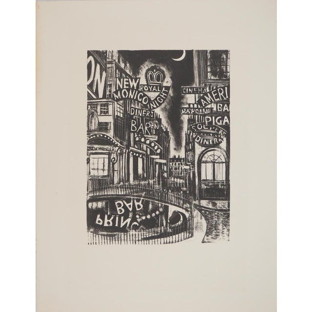 Jean Gabriel Daragnes, Place Pigalle, Original Signed Lithograph For Sale - Image 6 of 6