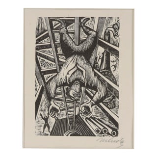 "Accidente" - 1943 Linocut on Paper by Leopoldo Méndez For Sale