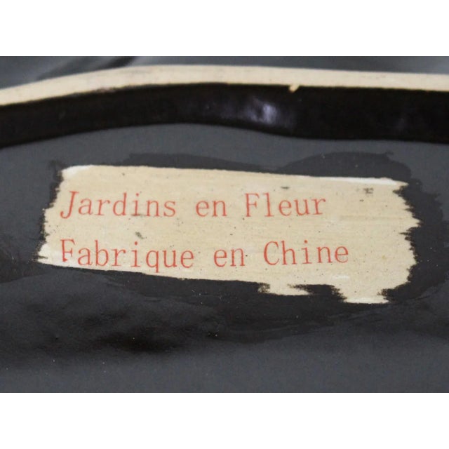 Large Acanthus Leaf Majolica Platter in Aquamarine by Jardins en Fleur For Sale - Image 9 of 12