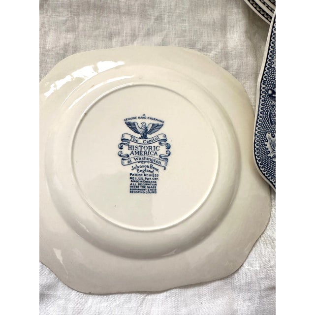 Johnson Brothers Johnson Brothers Historic America Blue Dinner Plates-A Set For Sale - Image 4 of 5