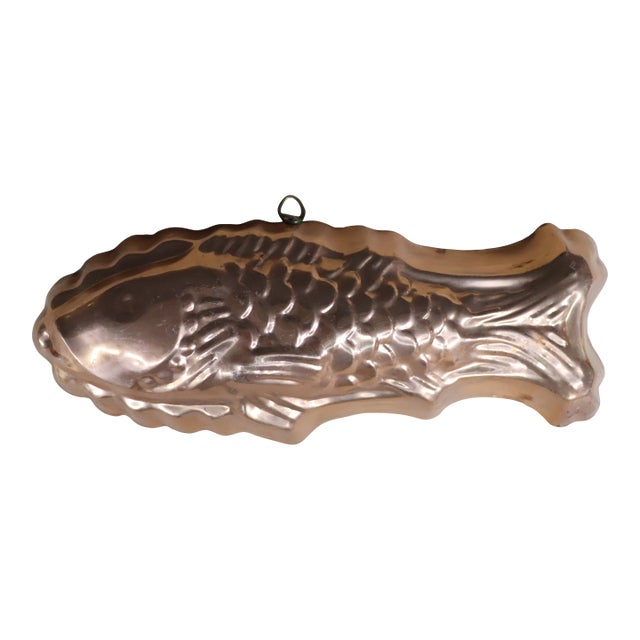 Mid Century Copper Fish Mold For Sale