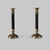 Vintage Neoclassical Brass and Black Metal Column Candlesticks, 1980s, Set of 2 For Sale - Image 10 of 10