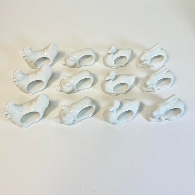 Vintage Home is pleased to offer this whimsical set of 12 French Blanc Porcelain Napkin Rings. They feature three of each...