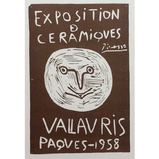 1959 "Exposition Ceramiques 1958" Pablo Picasso 93, Lithograph Expo Ceramiques 1958, Art in Posters, Mourlot 1959 For Sale