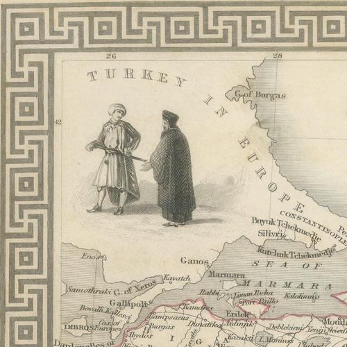 Antique Asia Minor Map from Tallis with Rhodes and Olympus Vignettes, 1851 For Sale - Image 9 of 12