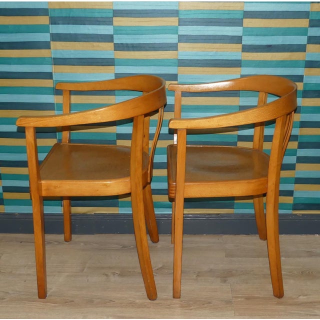 Wood Bauhaus Wooden Desk Armchair in the style of Gropius, 1940s-1950s For Sale - Image 7 of 14