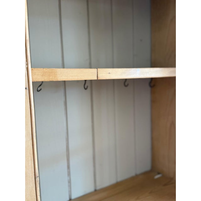 Wood Antique English Glass Pine Hutch For Sale - Image 7 of 7