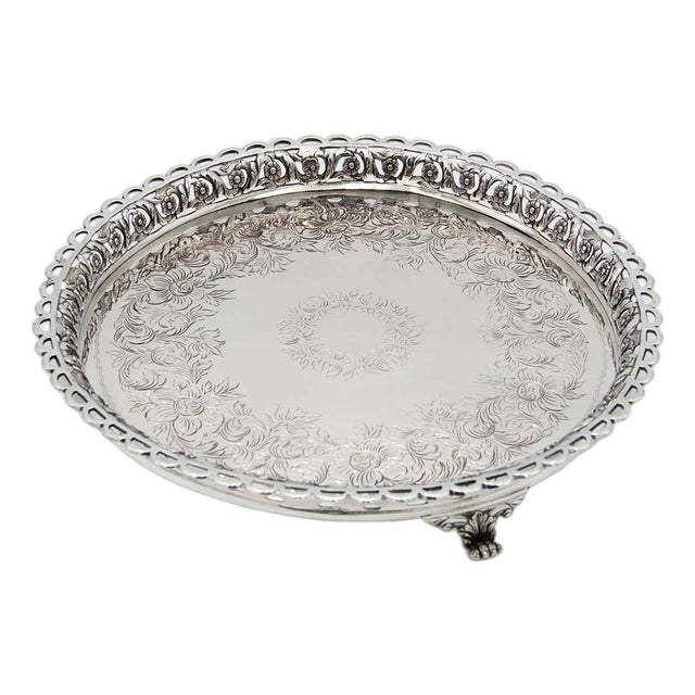 Circular Silver Ticket Box with Grate For Sale
