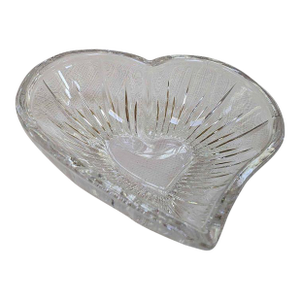 1990s Crystal Heart Shaped Bowl