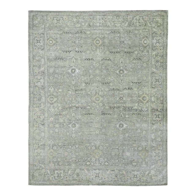 Exquisite Rugs Evie Hand Knotted Wool Gray & Multi - 10'x14' For Sale