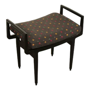 Baker Furniture Mid Century Modern Style Black Lacquered Foot Stool