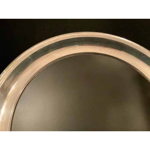 Mid-Century Modern 1960s F. B. Rogers Silver Plate and Black Bakelite Barware Tray For Sale - Image 3 of 10
