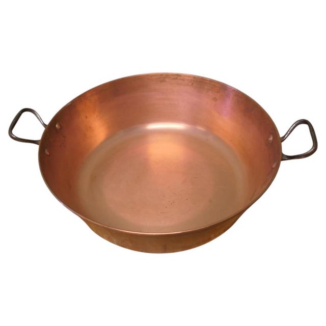 Metal Large Double Handled Jam Pan in Copper, 1920 For Sale - Image 7 of 7