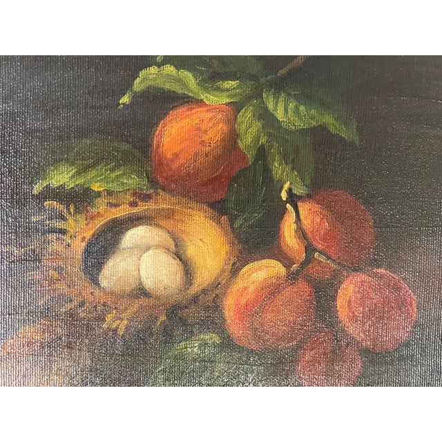 1900 - 1909 Antque Still Life Oil on Canvas Painting For Sale - Image 5 of 5