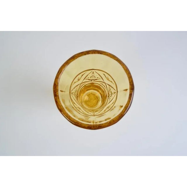 Art Deco Amber Glass Vase, 1940s For Sale - Image 4 of 10
