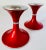 Mid-Century Modern Mid-Century Modern by Norway’s Bjørn Engø for Emalox, Red Enamel on Aluminum Candlesticks- a Pair For Sale - Image 3 of 12