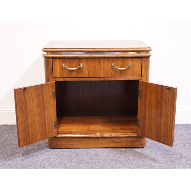 Thomasville Furniture Agenda Collection Solid Walnut MCM Mid Century Modern 25" Cabinet Nightstand 23411-820 For Sale In Kansas City - Image 6 of 14