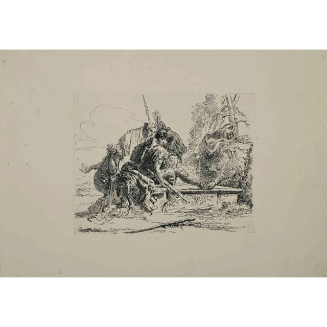 Woman soldiers is an etching realized by Giambattista Tiepolo, in 1785. Sheet 23 x 30 cm. Good impression on paper, with...