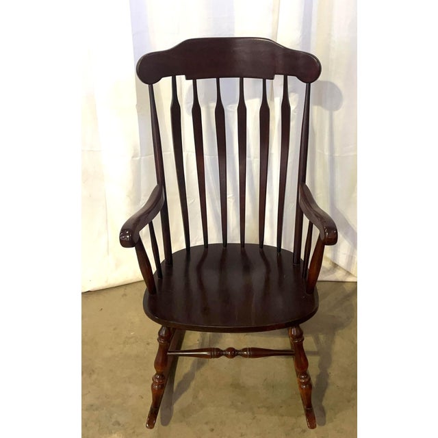 Wood Vintage Virginia House High Arrow Back Windsor Rocking Chair For Sale - Image 7 of 10