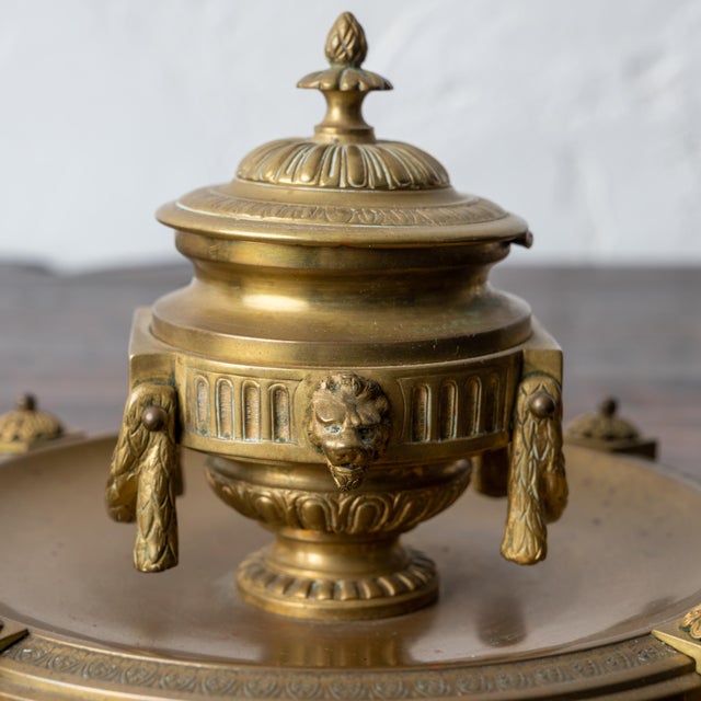 French French Brass Inkwell, 19th Century For Sale - Image 3 of 8