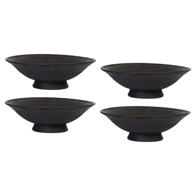 Not Yet Made - Made To Order Helice Black Porcelain Bowls by Studio Cúze, Set of 4 For Sale - Image 5 of 5