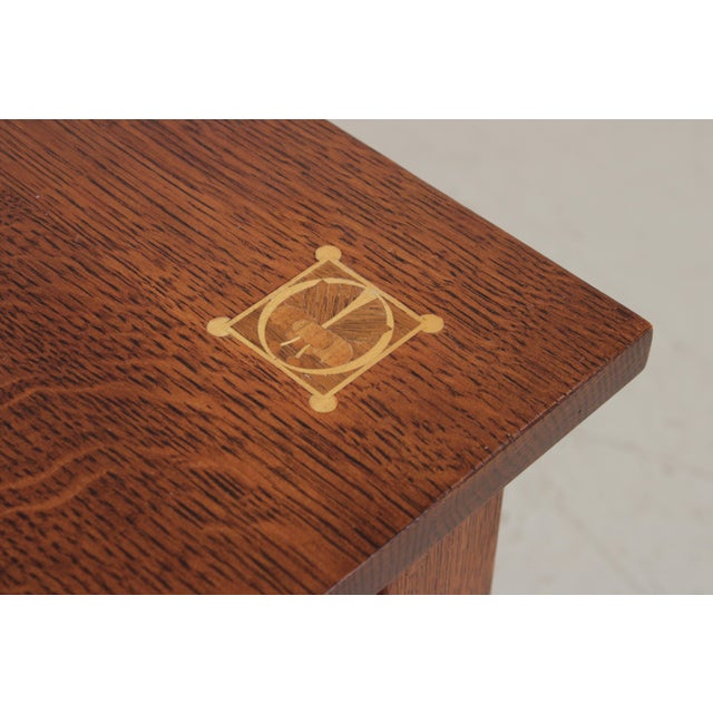 Stickley Stickley Mission Oak Inlaid Harvey Ellis Dining Table For Sale - Image 4 of 16
