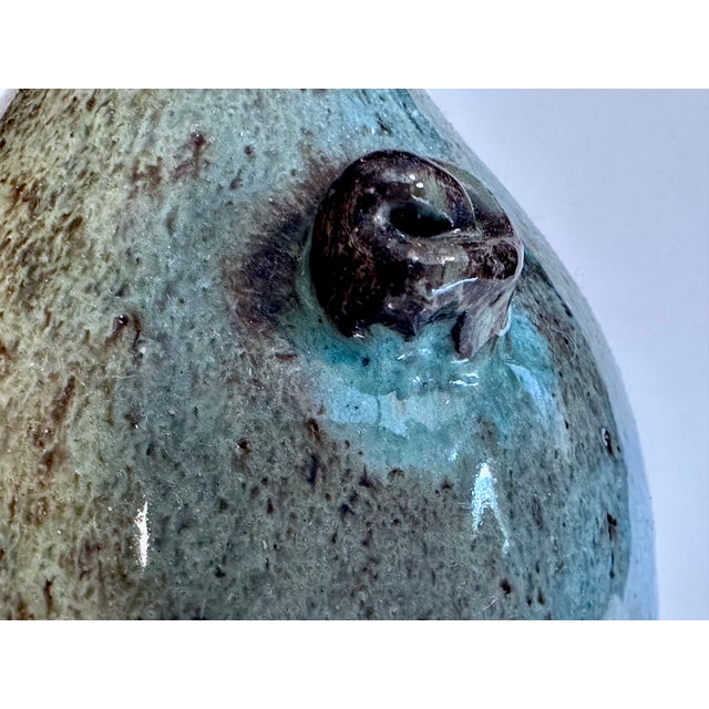 Mid-Century Modern Small Sculptural Amphora-Shaped Studio Ceramic Art Vase on Feet, Italy, 1960s For Sale - Image 3 of 12