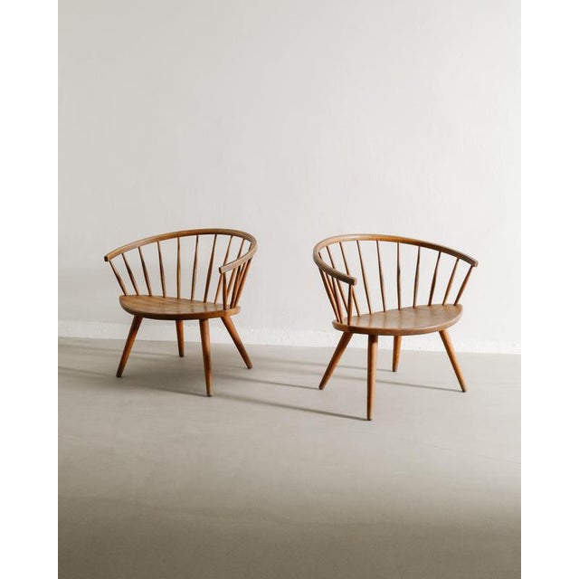 Wood Swedish Mid-Century Sculptural Wooden Arka Armchairs in Oak by Yngve Ekström, 1950s, Set of 2 For Sale - Image 7 of 7