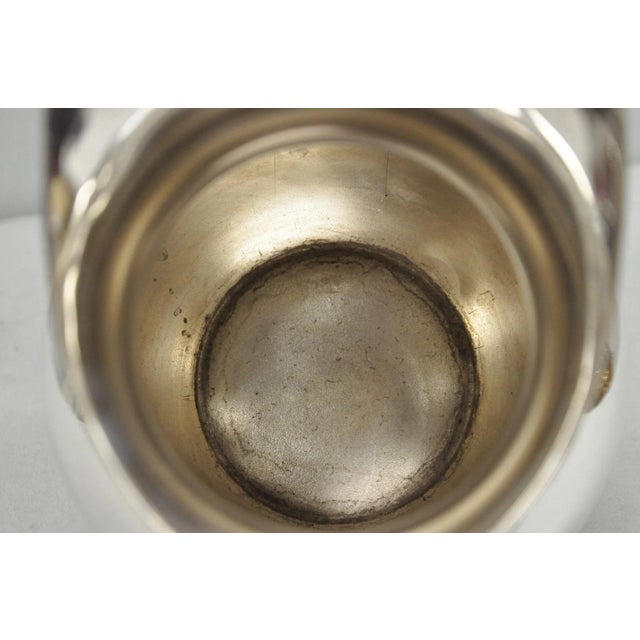 Vintage Poole Victorian Silver Plated Bulbous Footed Water Pitcher W/ Ice Lip For Sale - Image 12 of 14