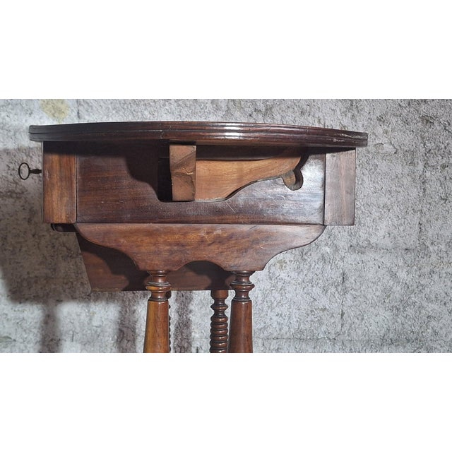 Brown 19th Century English Victorian Drop-Leaf Sewing Table For Sale - Image 8 of 11