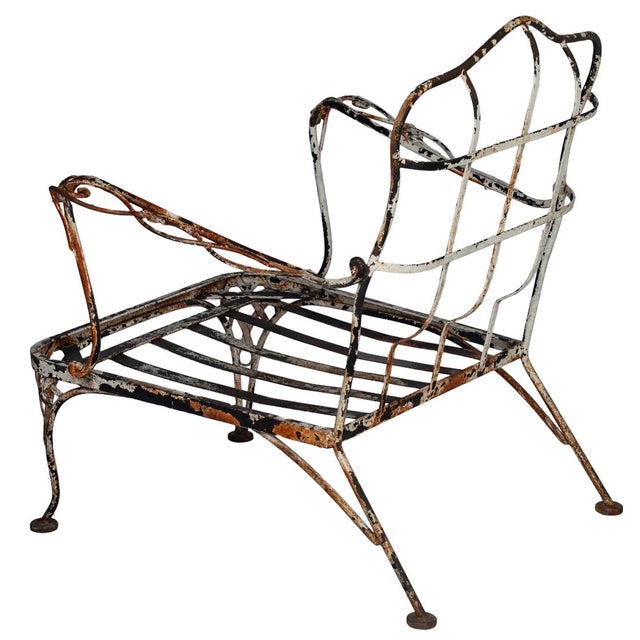 Vintage Rustic Patina Garden Chair For Sale In Los Angeles - Image 6 of 9