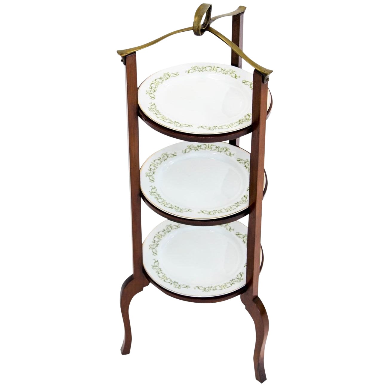 3 Tier Serving Stand W Brass Handle Chairish