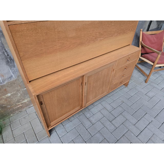 Vintage Cabinet and Secretaire in Light Oak by Hans J. Wegner for Ry Møbler, 1970s For Sale - Image 12 of 18