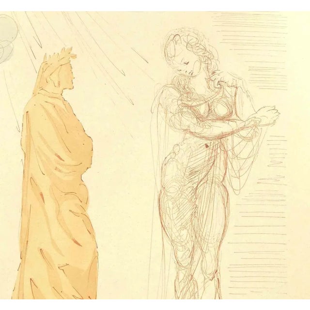 Modern Salvador Dalí, Virgil Comforts Dante, Woodcut, 1963 For Sale - Image 3 of 4