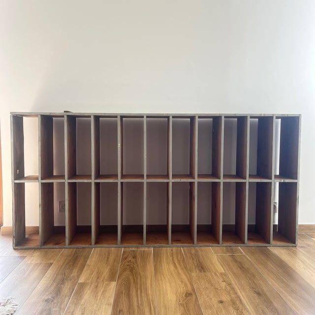 Large Antique Workshop Cabinet with Patinated Wooden Compartments, 1960s For Sale - Image 6 of 18